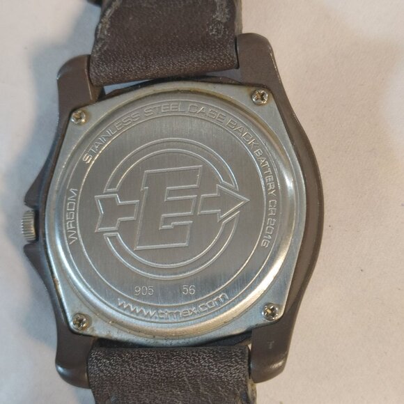 Timex Expedition Mens Watch Vintage Camper Brown Leather Green Fabric Strap 39mm - Picture 4 of 11